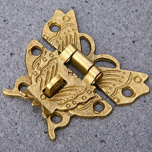 Vintage Alloy Butterfly Drawer Lock - Decorative Hasp Latch for Wooden Jewelry Box, Cabinet & Antique Furniture (1PC) - Secure Storage Solution for Home & Office Organization