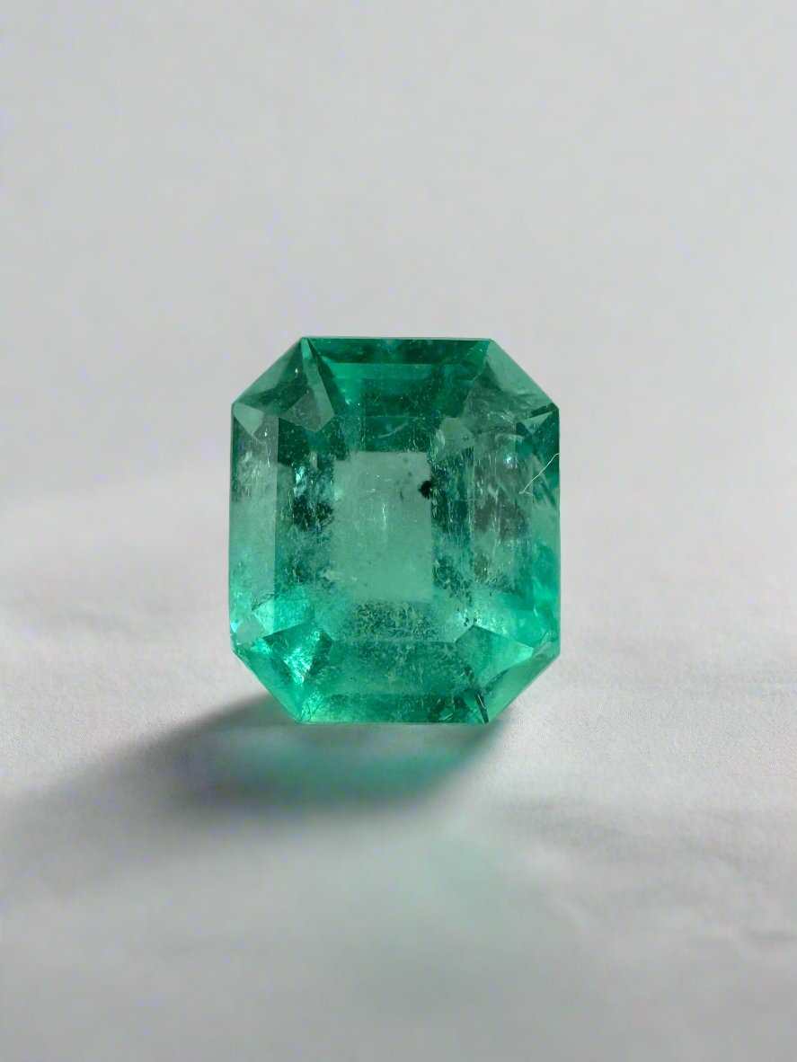 1.50 Carat Natural Colombian Emerald - 7.4x6.3mm Eye Clean Emerald Cut Loose Gemstone for Engagement Rings, Jewelry Making & Fine Collections