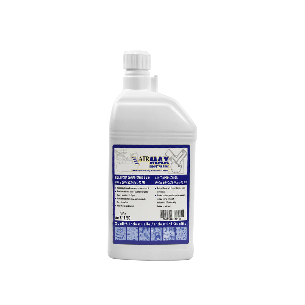 AIRMAX 11.1100 1 Liter Mineral Compressor Oil - Premium Lubricant for Air Compressors, Pumps & Tools - Ideal for Industrial, Automotive & Workshop Use