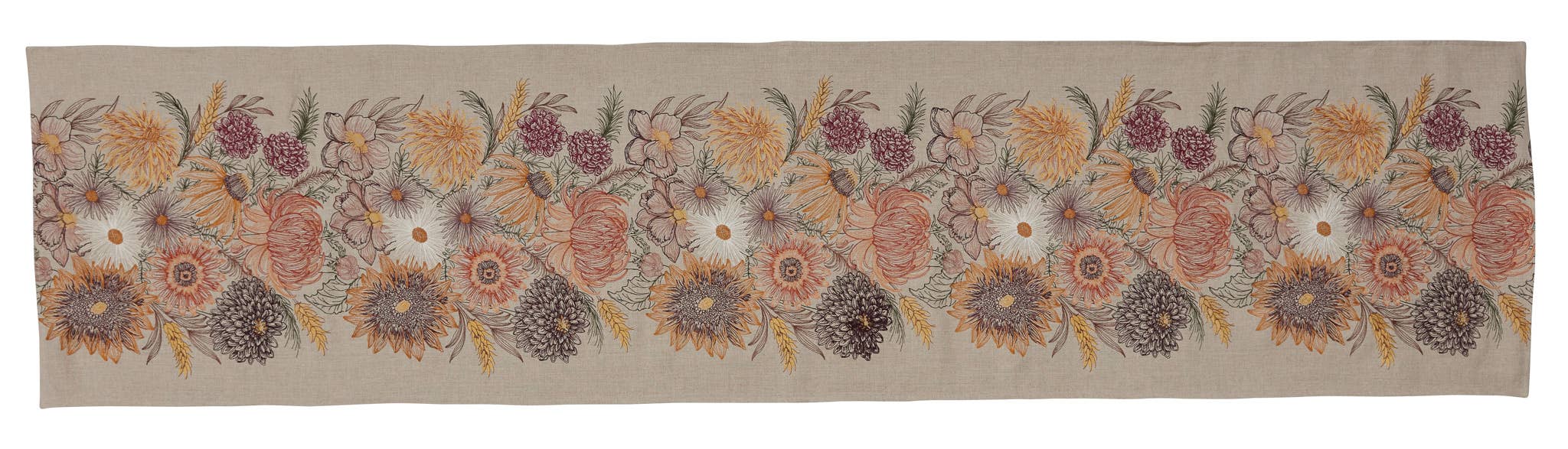 Autumn Blossoms Table Runner - Floral Cotton Table Decor for Thanksgiving & Fall | Coral & Tusk | Perfect for Dining Tables, Centerpieces & Seasonal Home Decor