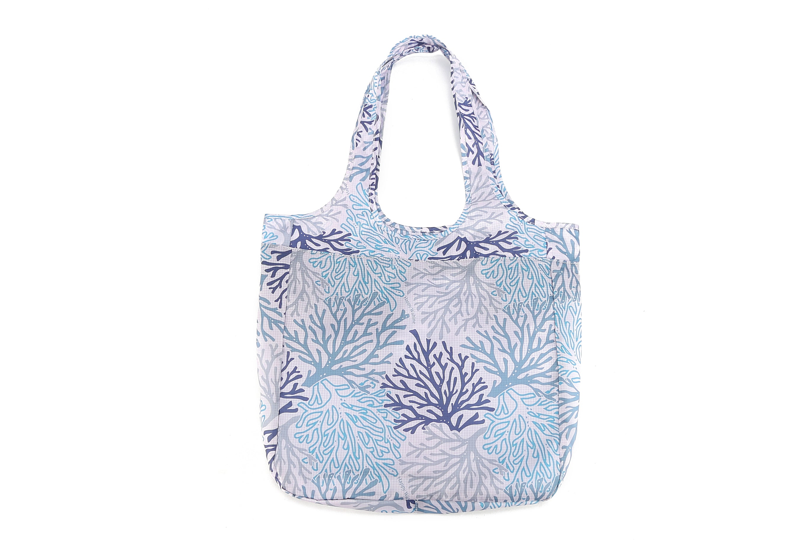 Foldable Reusable Shopping Bag - Jacqueline Coral Blue Tote for Groceries, Beach, Travel & Daily Use | Eco-Friendly & Lightweight