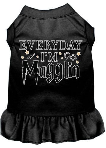 Everyday I'm Mugglin Funny Dog T-Shirt - Cute Screen Printed Pet Clothes in Multiple Colors - Perfect for Dog Walks, Parties & Photo Shoots