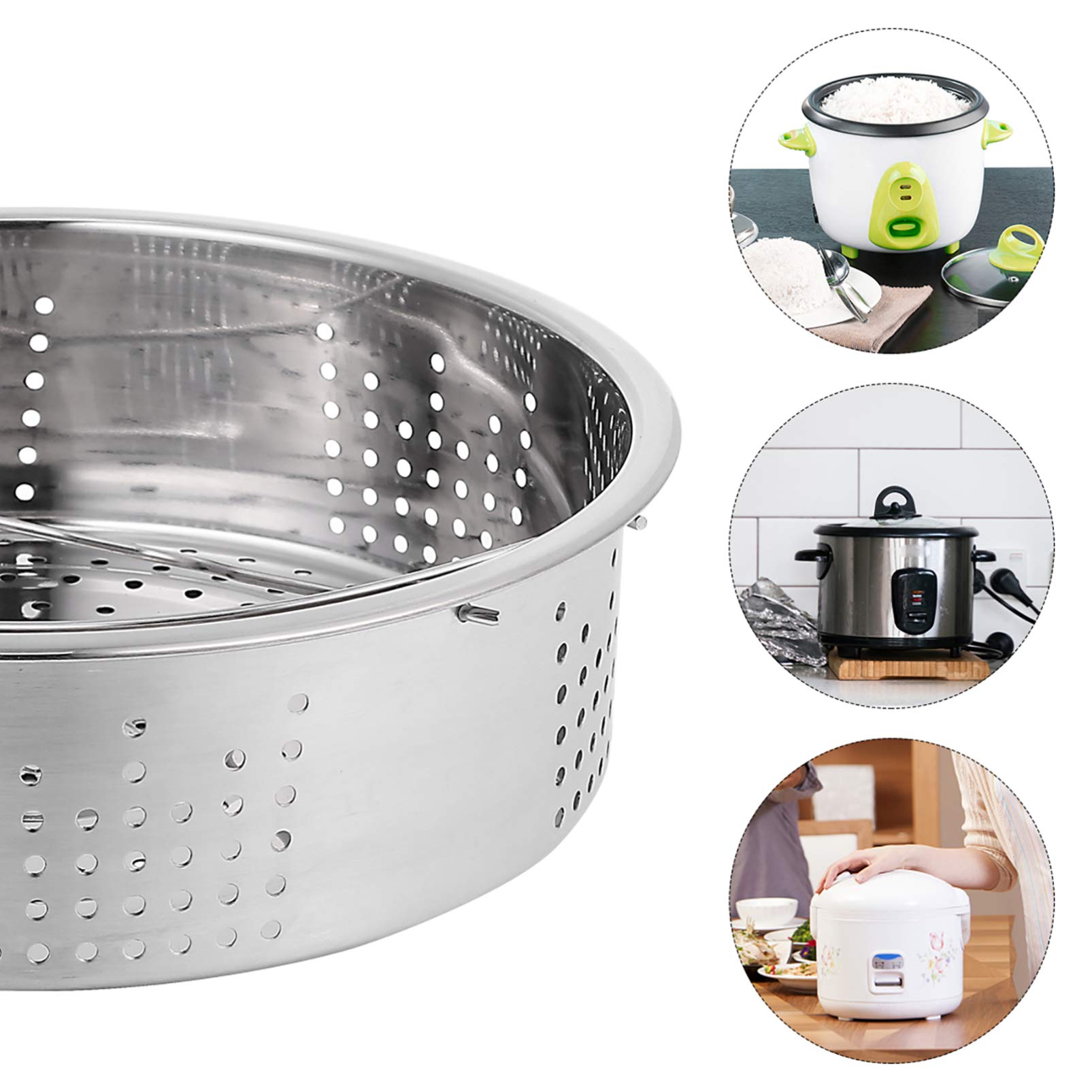 Stainless Steel Steamer Basket Insert for Pressure Cooker & Canner - Hemoton 1-Piece Steam Rack for Tinned Seafood, Electric Canner & Microwave Use - Perfect for Home Kitchen, Meal Prep & Healthy Cooking