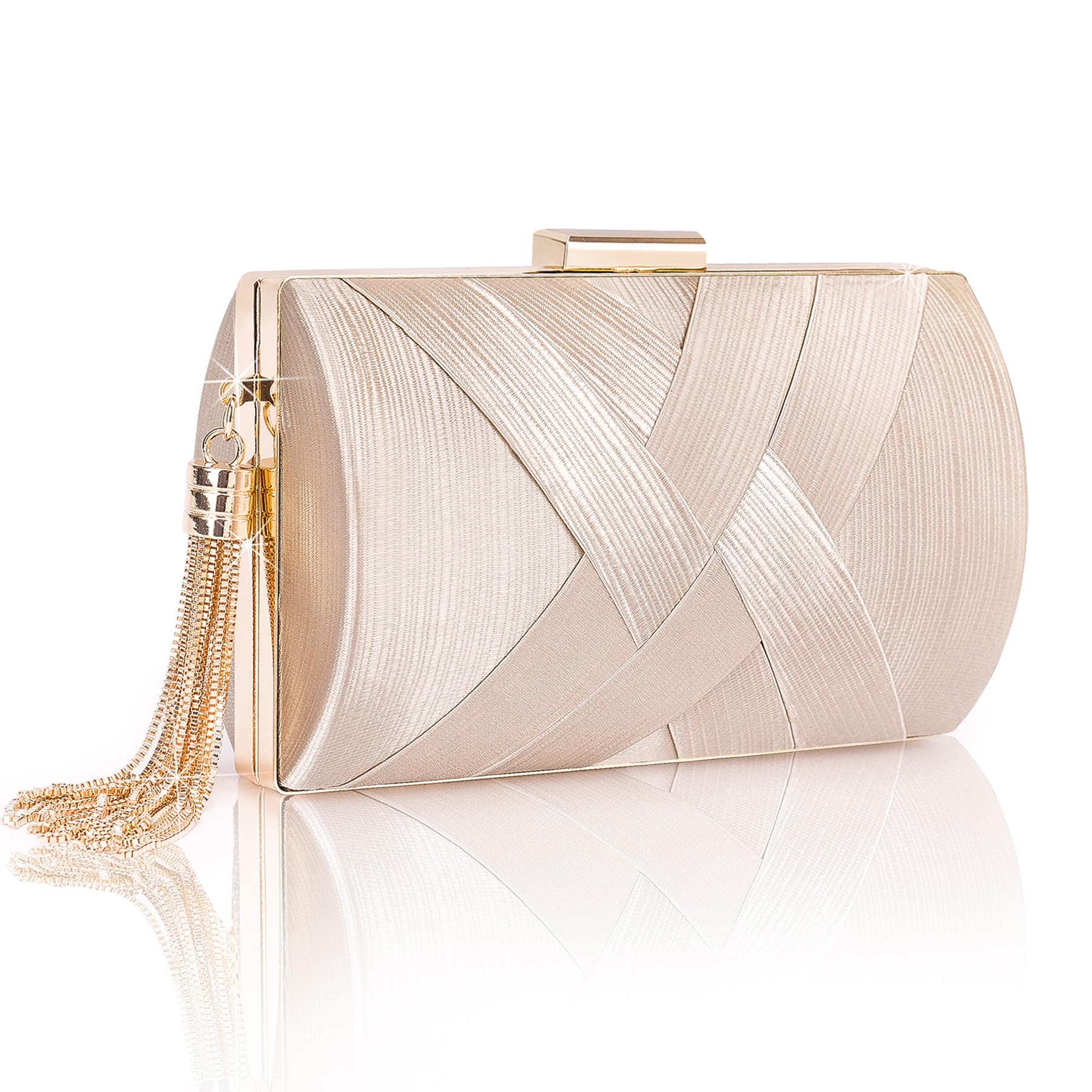 Larcenciel Women's Evening Handbags - Elegant Tassel Satin Clutch Purse with Chain for Wedding, Cocktail, Prom Party | Perfect for Formal Events, Date Nights & Special Occasions