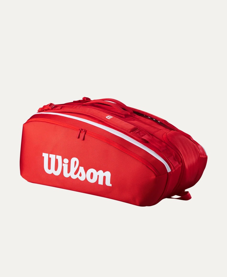 Wilson Super Tour 15 Pack Tennis Bag - Premium Red (2025) | Durable Tennis Gear for Players & Coaches | Perfect for Tournaments, Practice & Travel