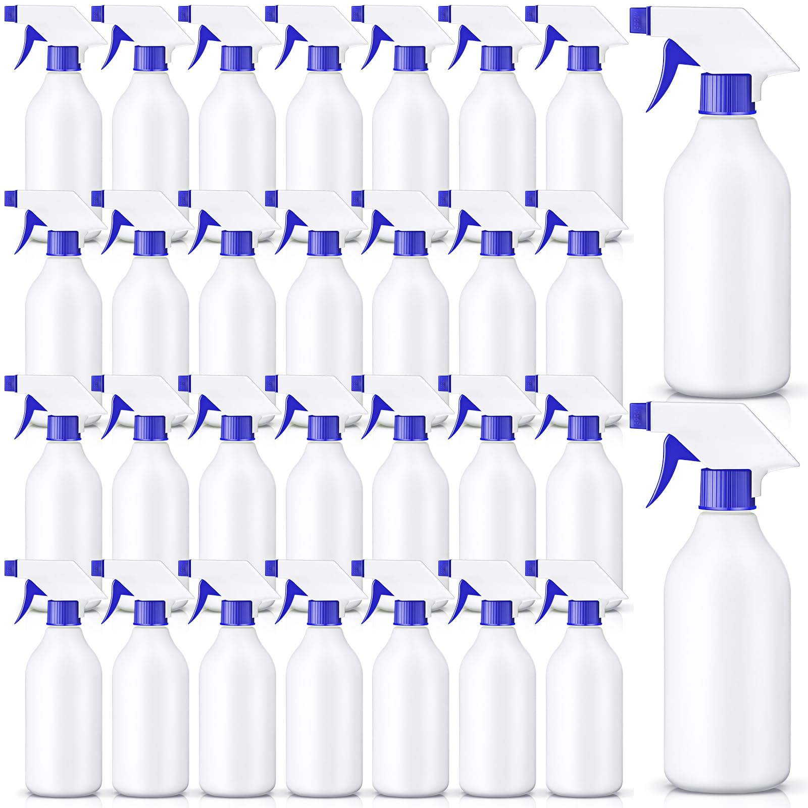 **Tanlade 30-Pack 16 oz Plastic Spray Bottles - Leak Proof, Refillable Empty Squirt Bottles with Nozzles for Hair, Essential Oils, Cleaning Solutions, Plants & Pets - Perfect for Home, Salon, Garden & DIY Projects (Blue)**
