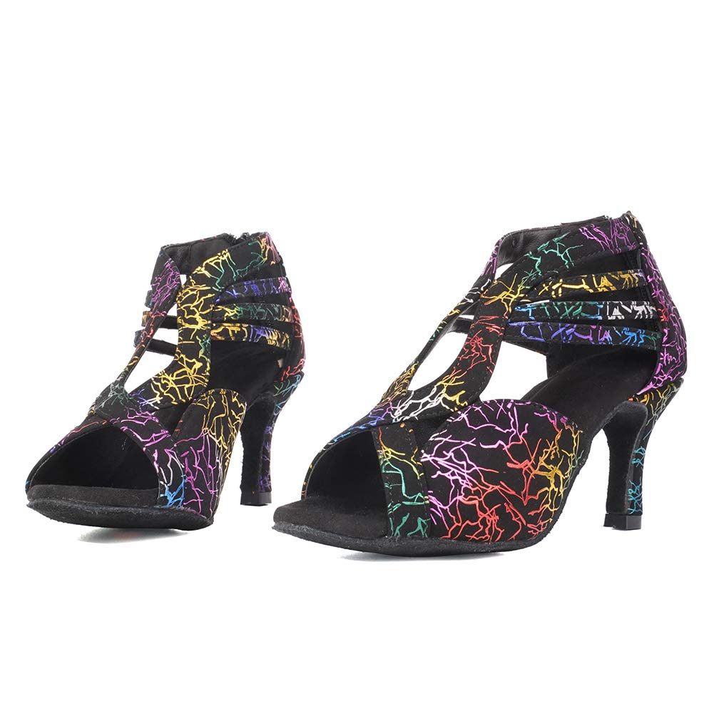 SWDZM Women Latin Chacha Modern Salsa Performance Ballroom Dance Shoes WH-7013 - Professional Competition Practice Social Dance Party Wedding Performance