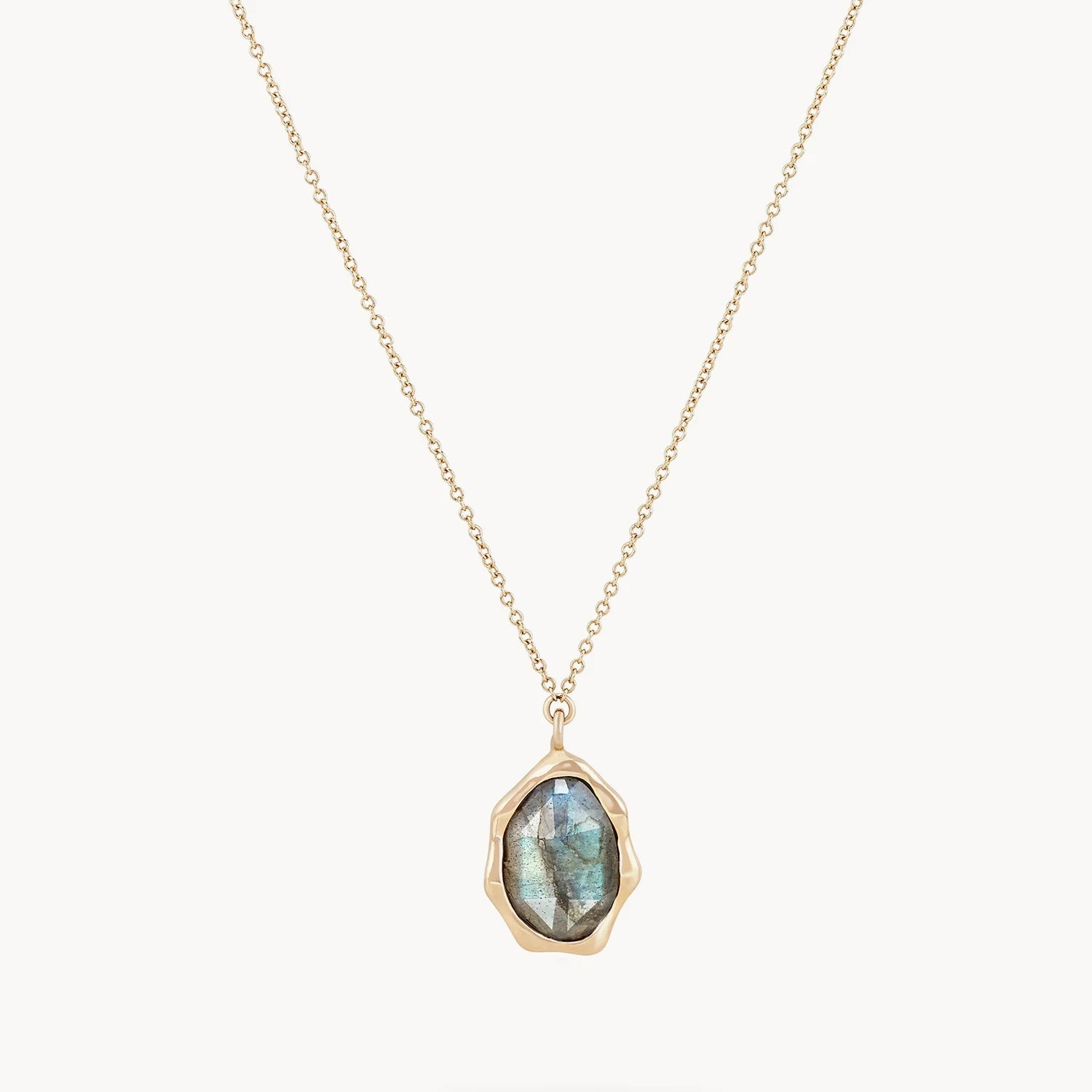 Labradorite Mood Necklace – Genuine Stone Jewelry for Emotional Balance & Healing | Perfect for Meditation, Yoga & Stress Relief