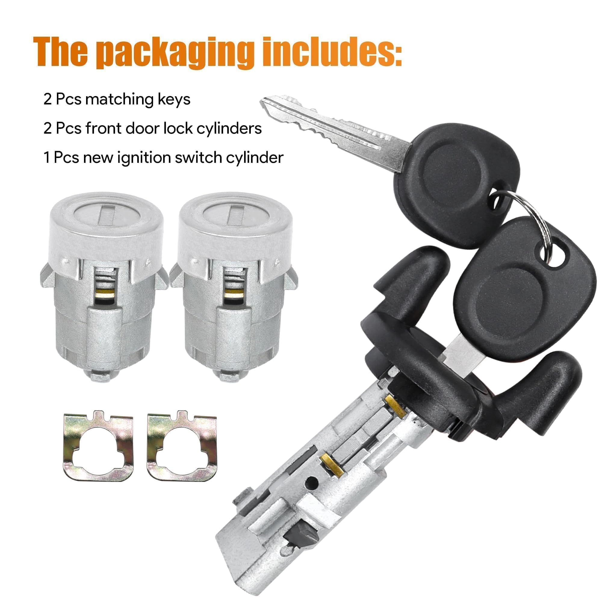 Ignition Switch Lock Cylinder & Front Door Lock Cylinder with Keys - Compatible with Chevy Silverado, Suburban, Tahoe & GMC Sierra, Yukon (1999-2000) - Replaces 704600, 702912, 598007 - Perfect for Car Lock Replacement & Security Upgrade