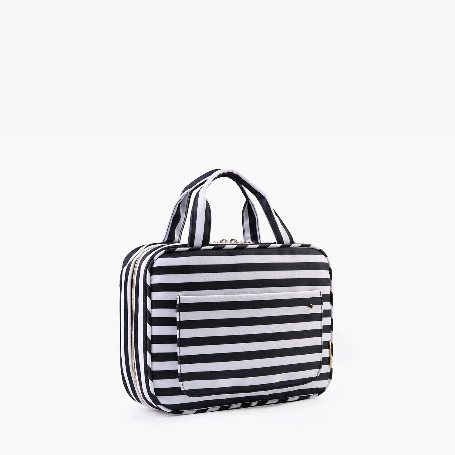Bonchemin Stripes Space Saver Toiletry Bag - Waterproof Hanging Travel Cosmetic Organizer for Women & Men - Perfect for Camping, Gym, Business Trips