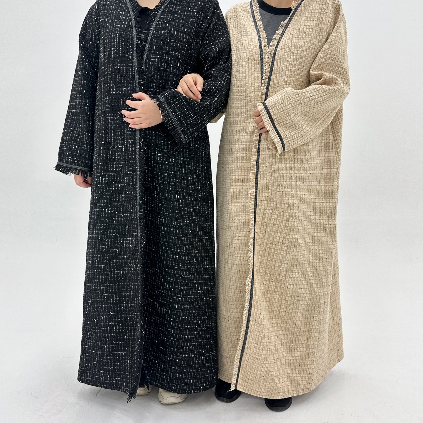 Clara Tweed Duster Coat in Camel Color - Elegant Women's Outerwear for Fall & Winter | Perfect for Office, Date Night & Special Occasions