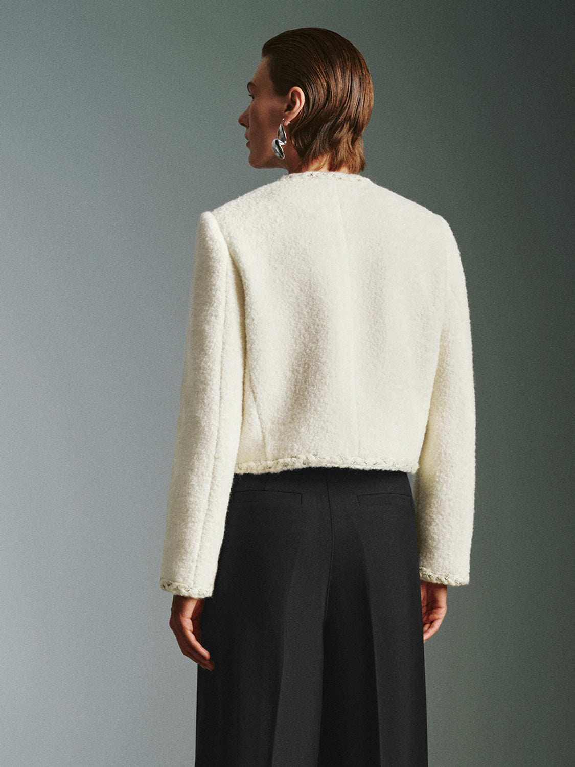 Stylish Cropped Tweed Jacket for Women - Fashionable Blazer Coat with Pockets - Perfect for Office, Dating & Fall Outfits