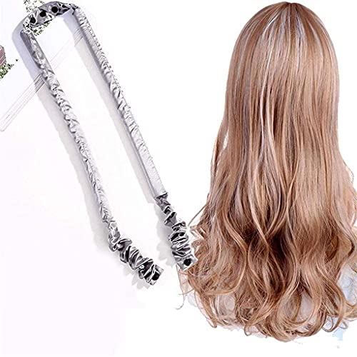 YFQHDD Heatless Hair Rollers for Overnight Curls - Silk Sleeping Hair Curler Headband with No Heat Curling Rod (Silver) | Perfect for Beach Waves, Bedtime Styling & Damage-Free Hair Care