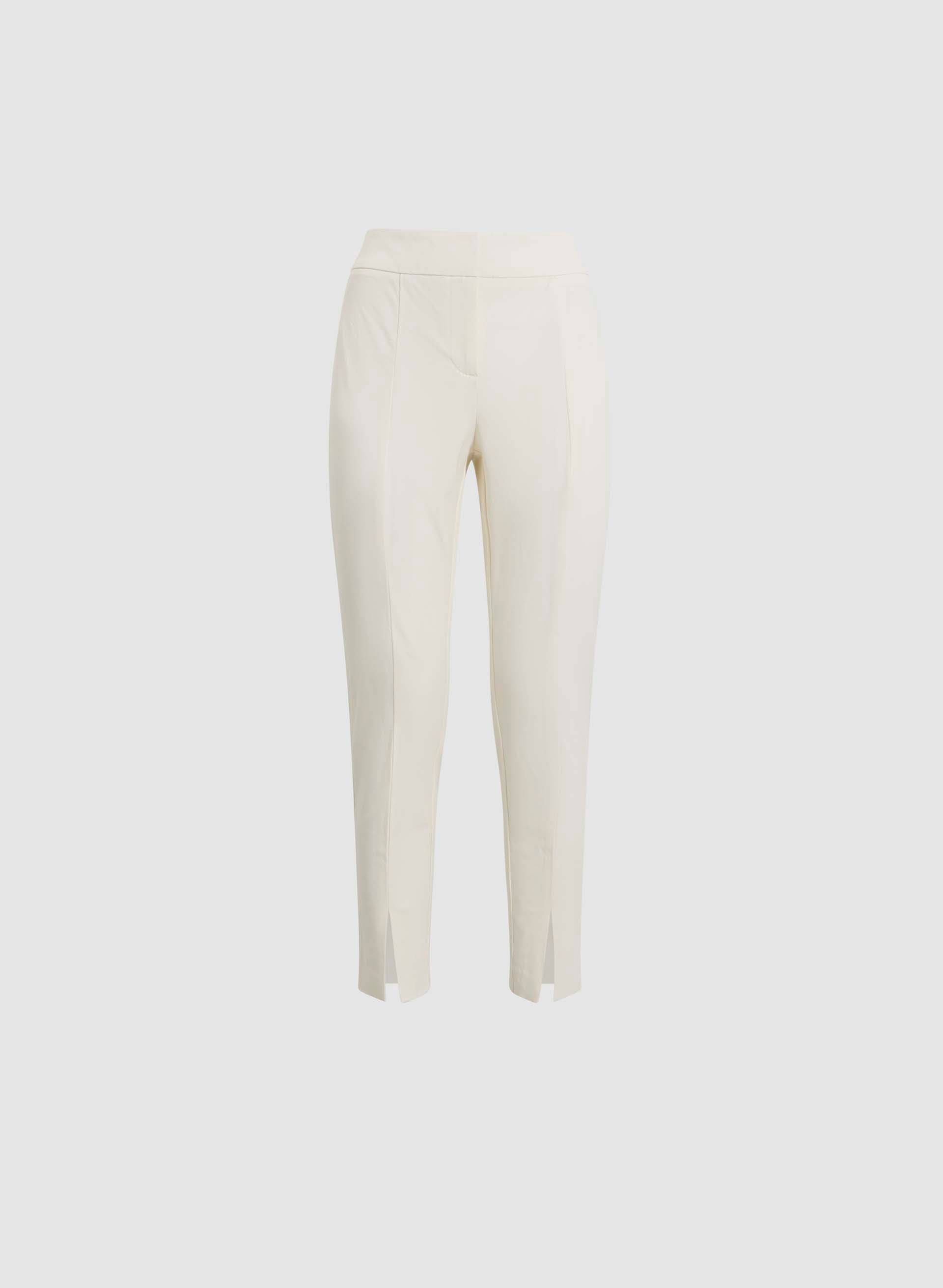 City Fit Front Slit Pants for Women - High Waisted Stretchy Office Trousers with Side Slits | Perfect for Work, Business Casual & Night Out