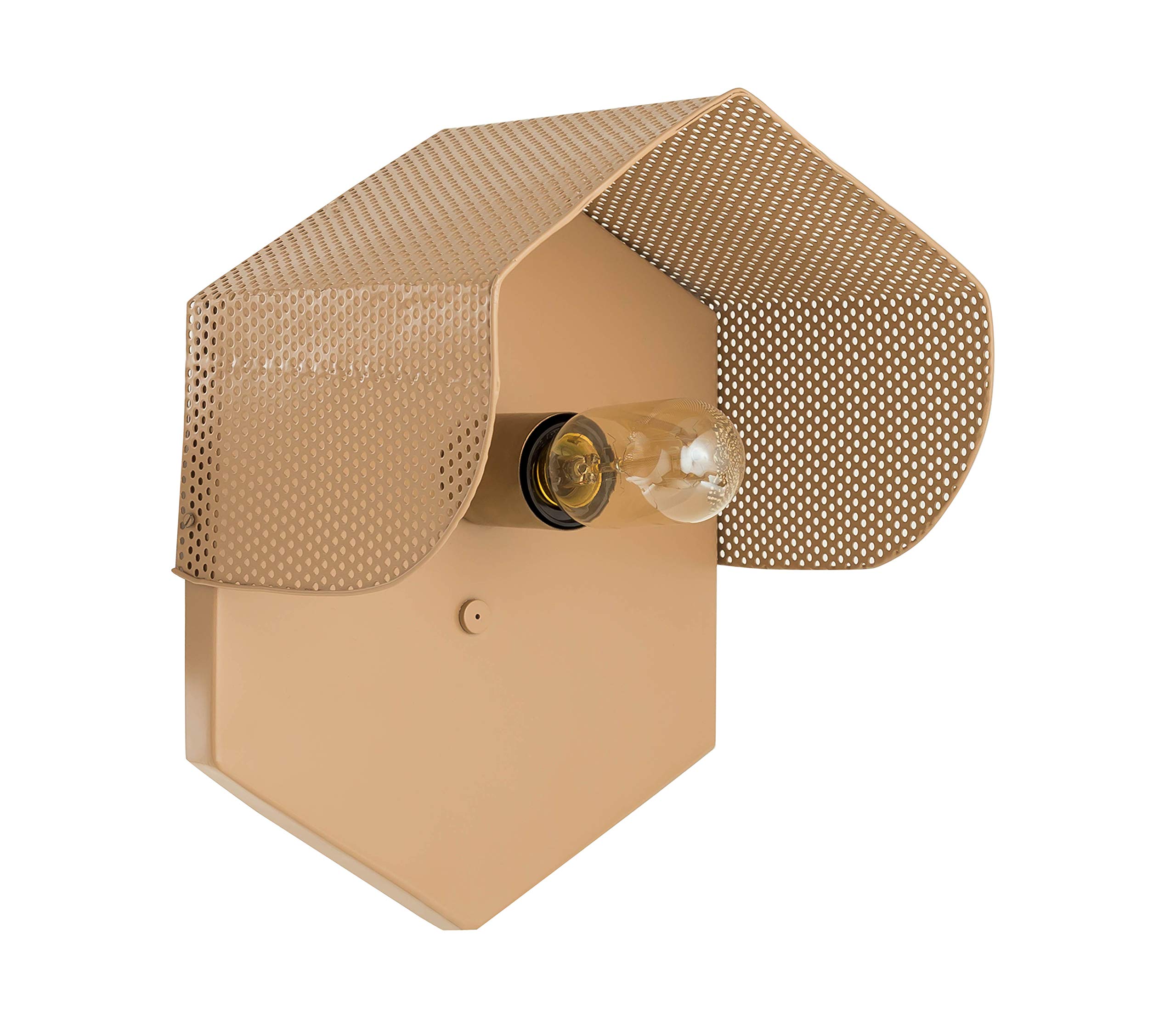 Vintage Hexagonal Wall Sconce - 40W Indoor Lighting Fixture in Tan for Living Room, Bedroom & Hallway | Tov Furniture Mokhtar Collection