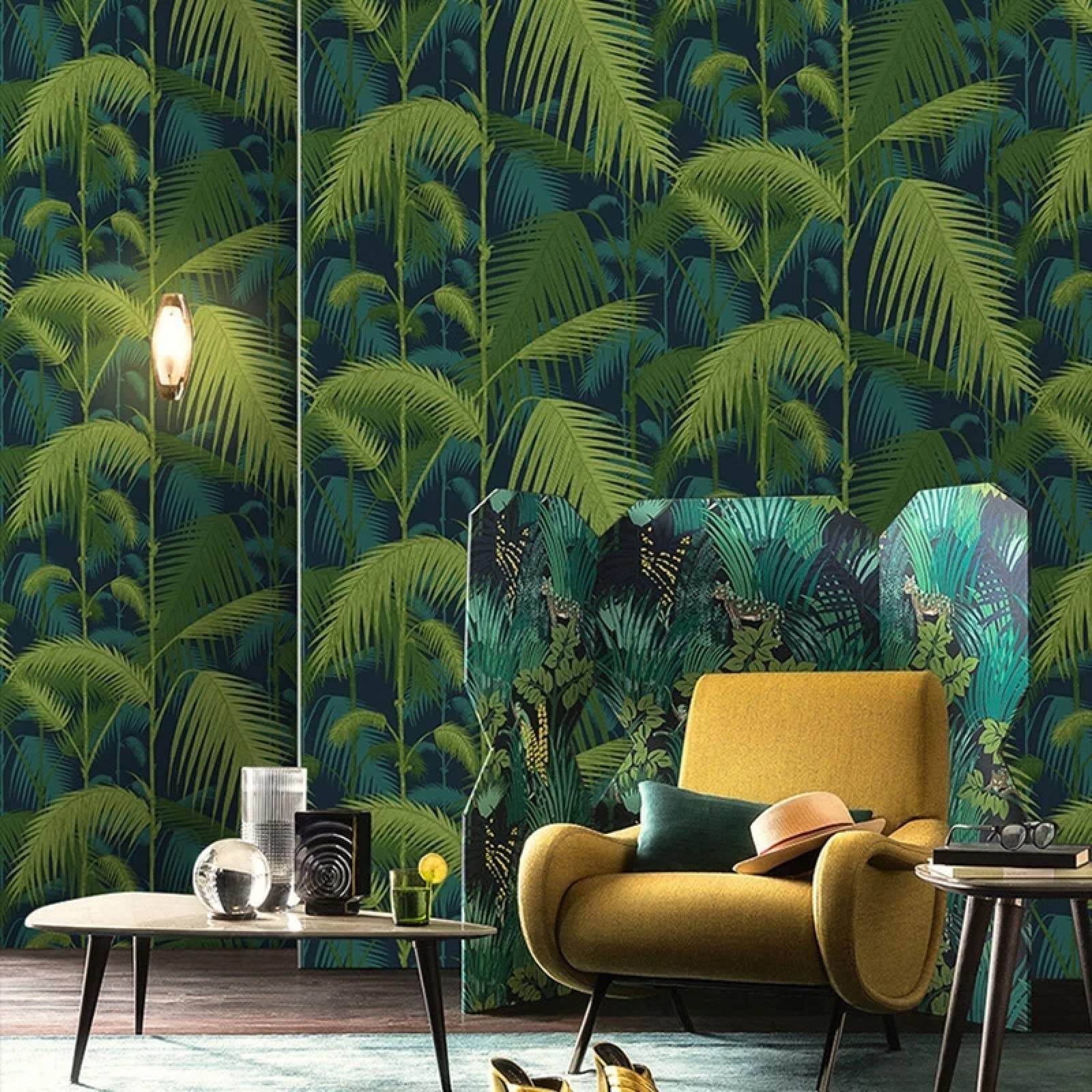 Large Peel and Stick Wallpaper - European Tropical Rainforest Green Plants Mural - Self-Adhesive Removable Wall Decor for Bedroom, Living Room, Study - 350cm x 245cm - Perfect for Home Renovation & Interior Design