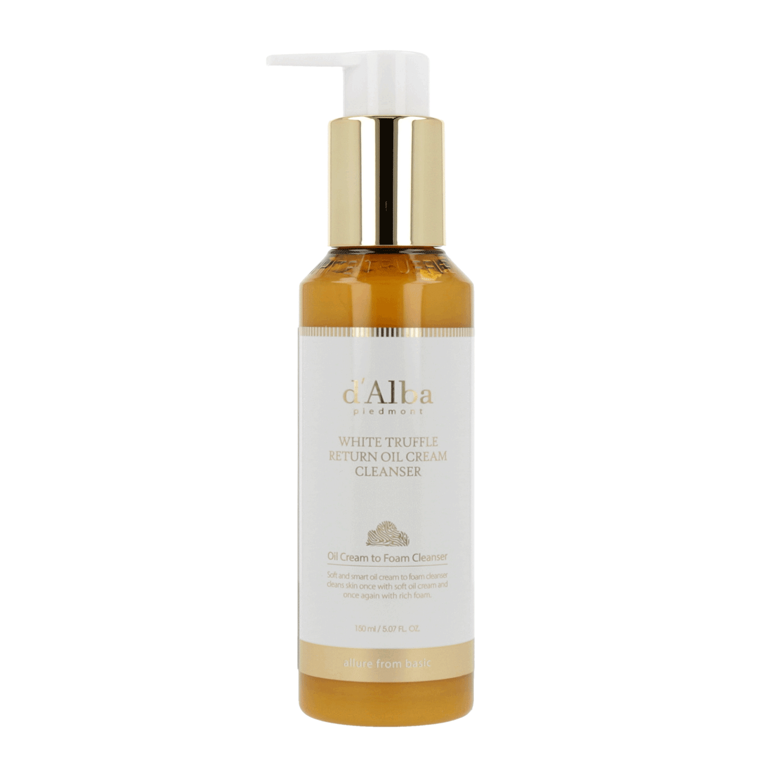 d'Alba White Truffle Return Oil Cream Cleanser 150ml - Korean Skincare for Deep Cleansing & Hydration - Perfect for Dry Skin & Nighttime Routine