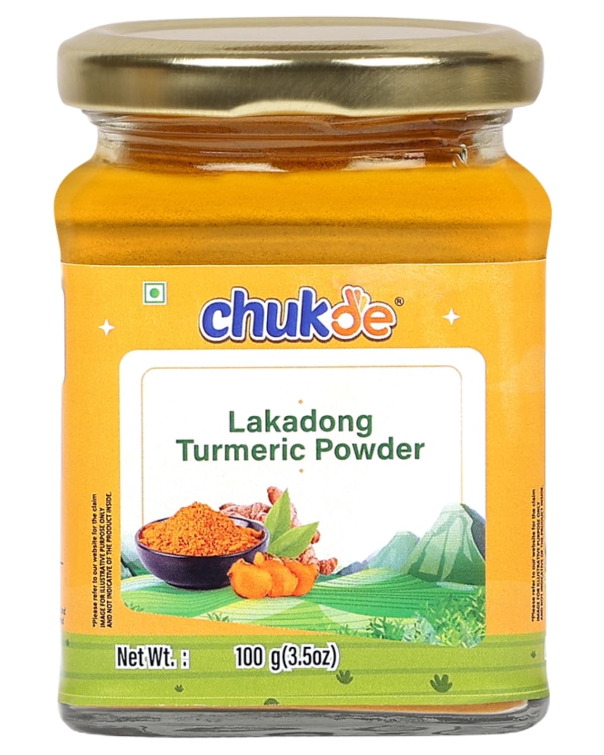 Premium Lakadong Turmeric Powder (100g) - High Curcumin Content, Organic & Pure - Glass Jar Packaging - Sourced from Meghalaya Hills - Ideal for Golden Milk, Cooking & Skincare