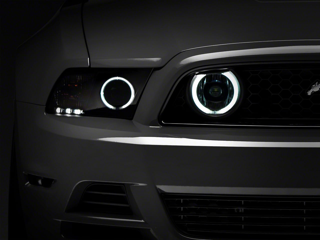 Raxiom CCFL Halo Fog Lights Chrome for 2013-2014 Ford Mustang GT | Bright White Halo Rings | Durable Fog Light Kit for Night Driving & Bad Weather Visibility