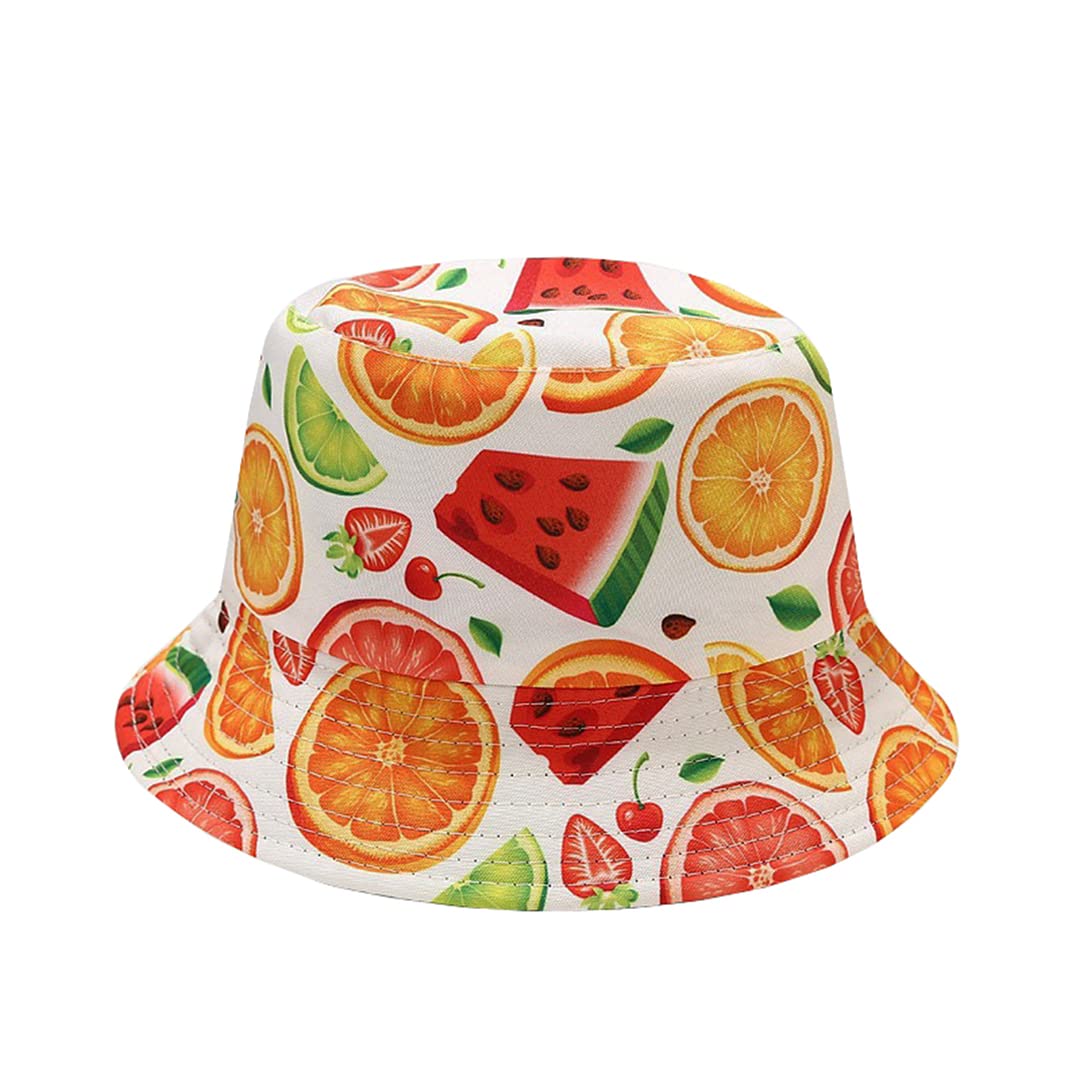 Stylish Novelty Fruit Print Bucket Hat - Reversible & Packable Summer Fisherman Sun Hat for Women & Men | Perfect for Beach, Outdoor Activities & Fashion Accessories