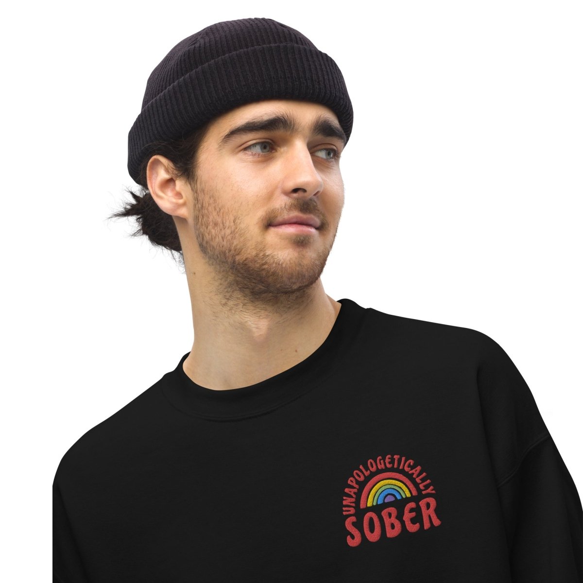 Unapologetically Sober Embroidered Unisex Sweatshirt - Comfortable & Stylish Sober Living Apparel for Men & Women - Perfect for Recovery Meetings, Sober Events & Everyday Wear