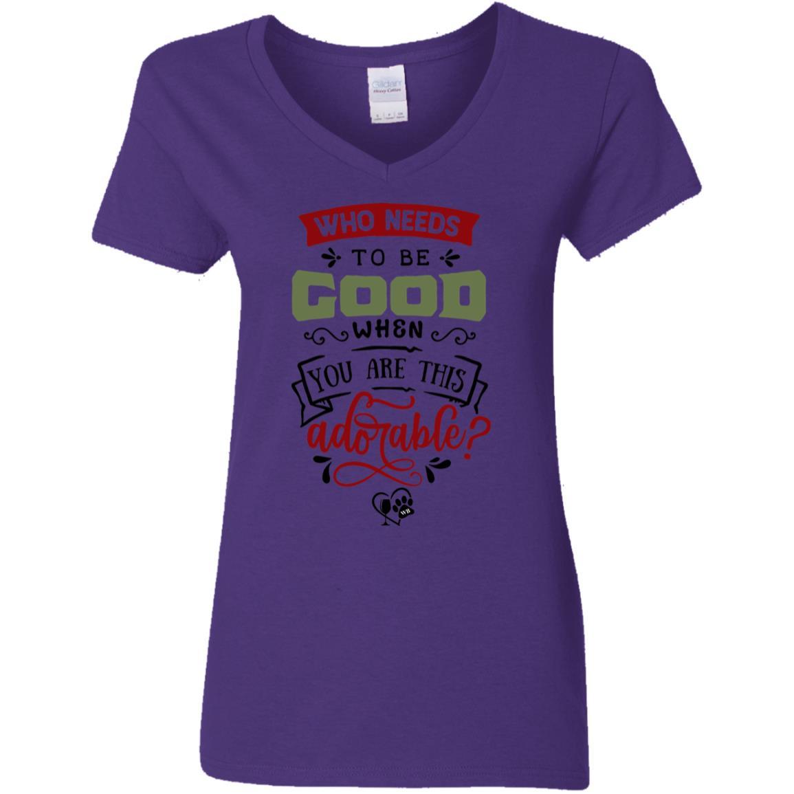 WineyBitches.Co Women's 5.3 oz V-Neck T-Shirt - Soft Cotton Casual Tee for Everyday Wear, Girls Night Out & Wine Tasting Events