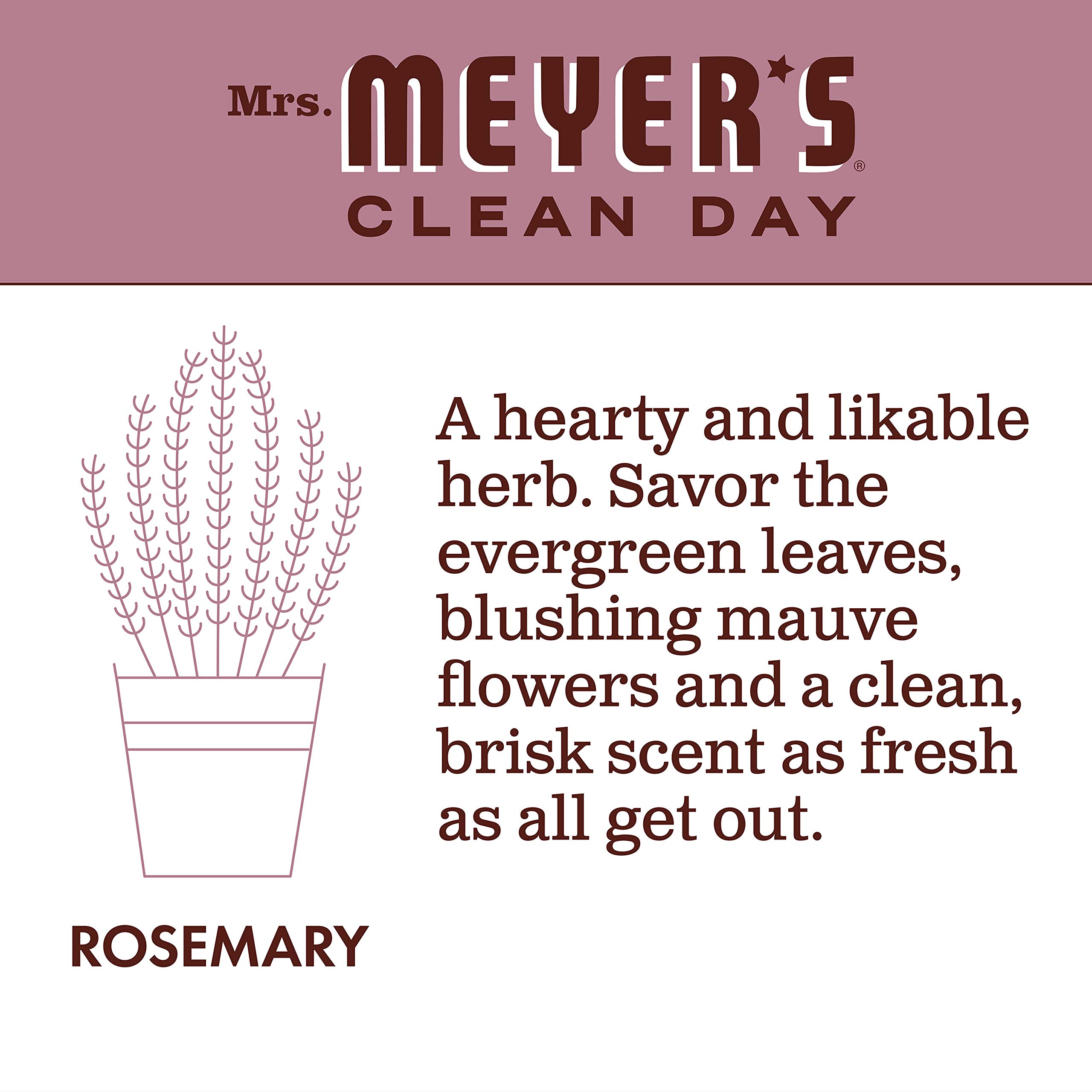 Mrs. Meyer's Clean Day Biodegradable Dish Soap - Rosemary Scent, 16 fl oz | Plant-Based Formula for Hand Washing Dishes, Grease Cutting & Gentle on Skin | Perfect for Kitchen, Camping & Eco-Friendly Homes