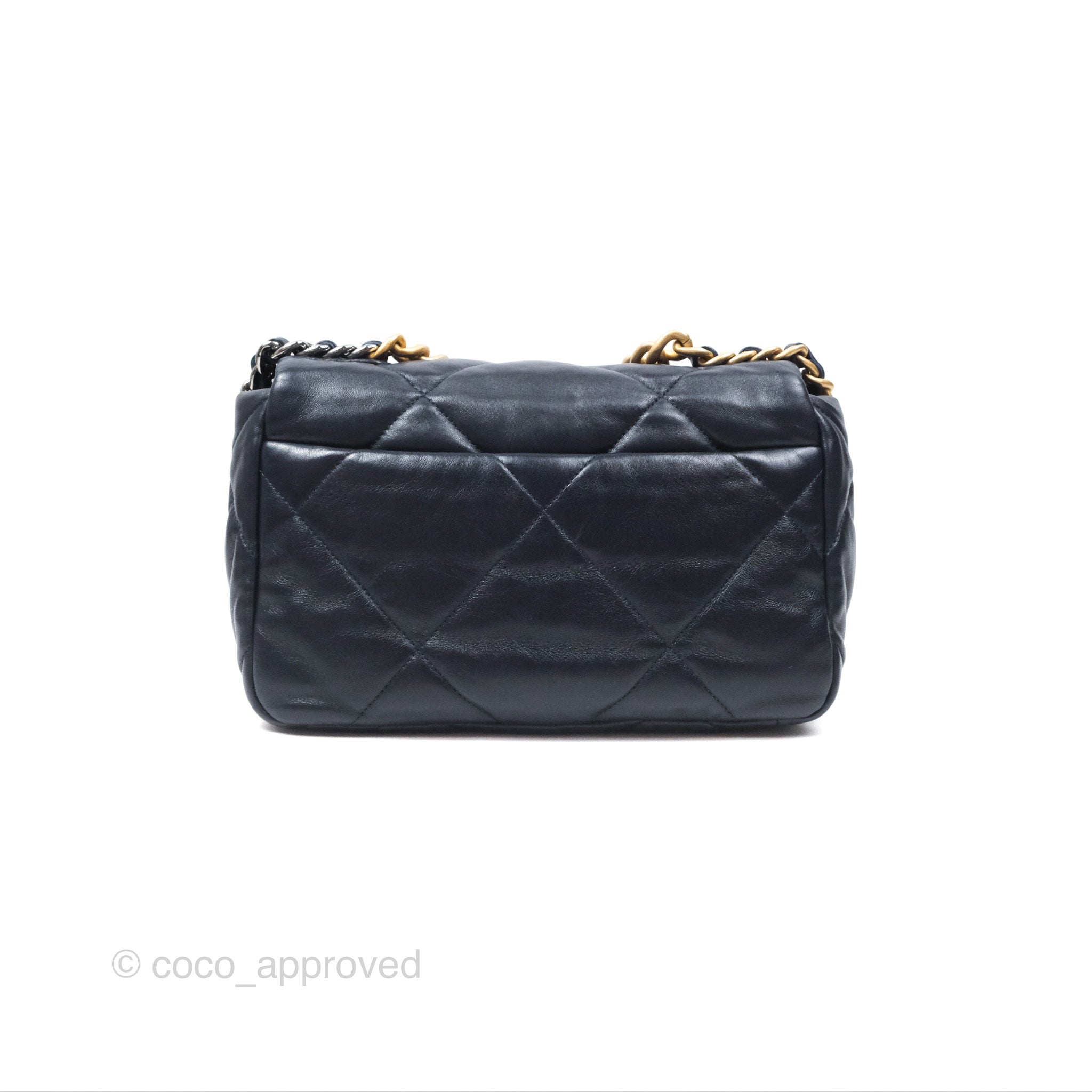 Chanel 19 Small Navy Blue Leather Flap Bag with Mixed Hardware - Luxury Shoulder Bag for Women, Perfect for Work, Date Night & Special Occasions