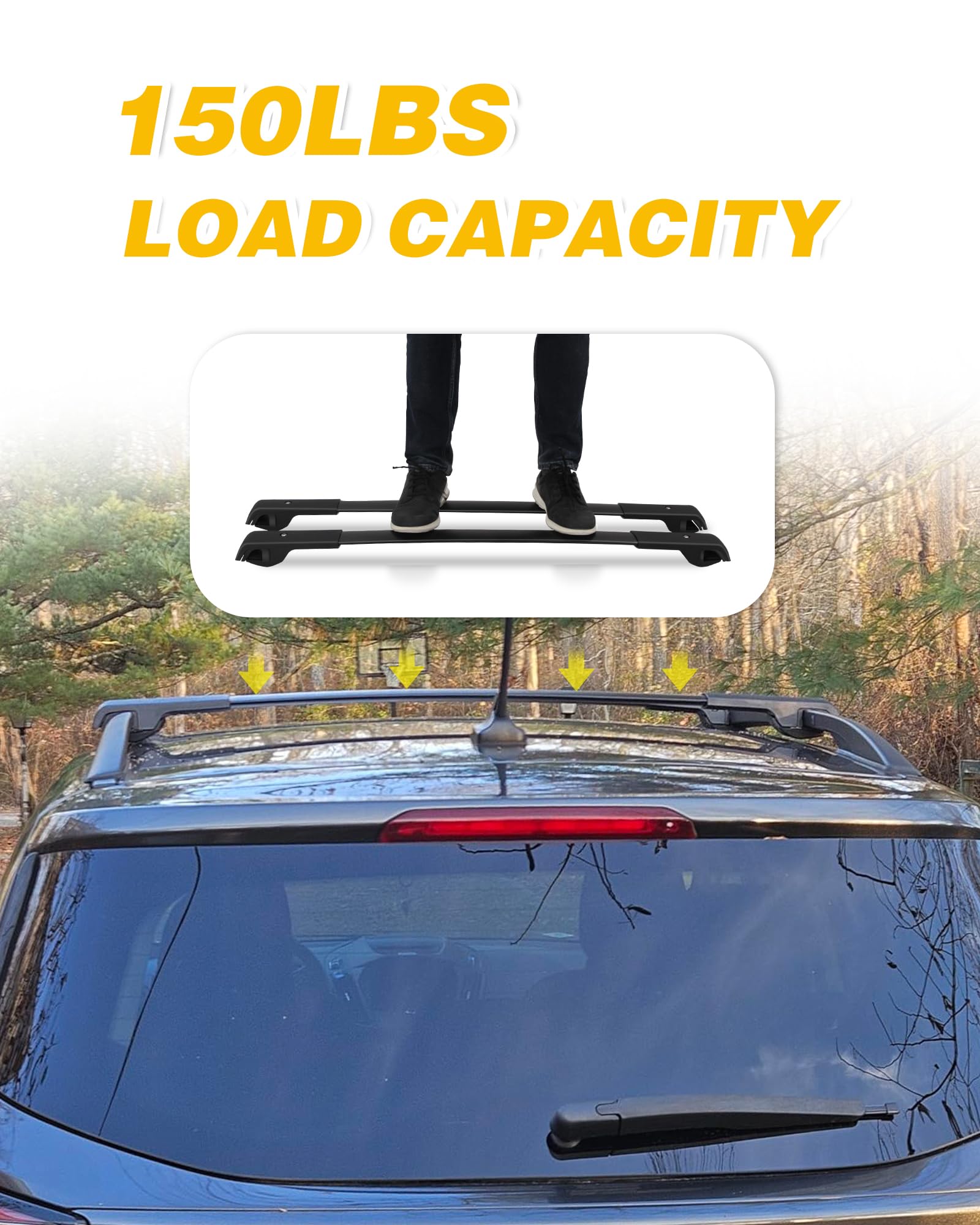 Heavy Duty Roof Rack Cross Bars for Jeep Renegade (2015-2023) - Universal Luggage Cargo Carrier with Side Rails | Perfect for Camping, Road Trips & Outdoor Adventures