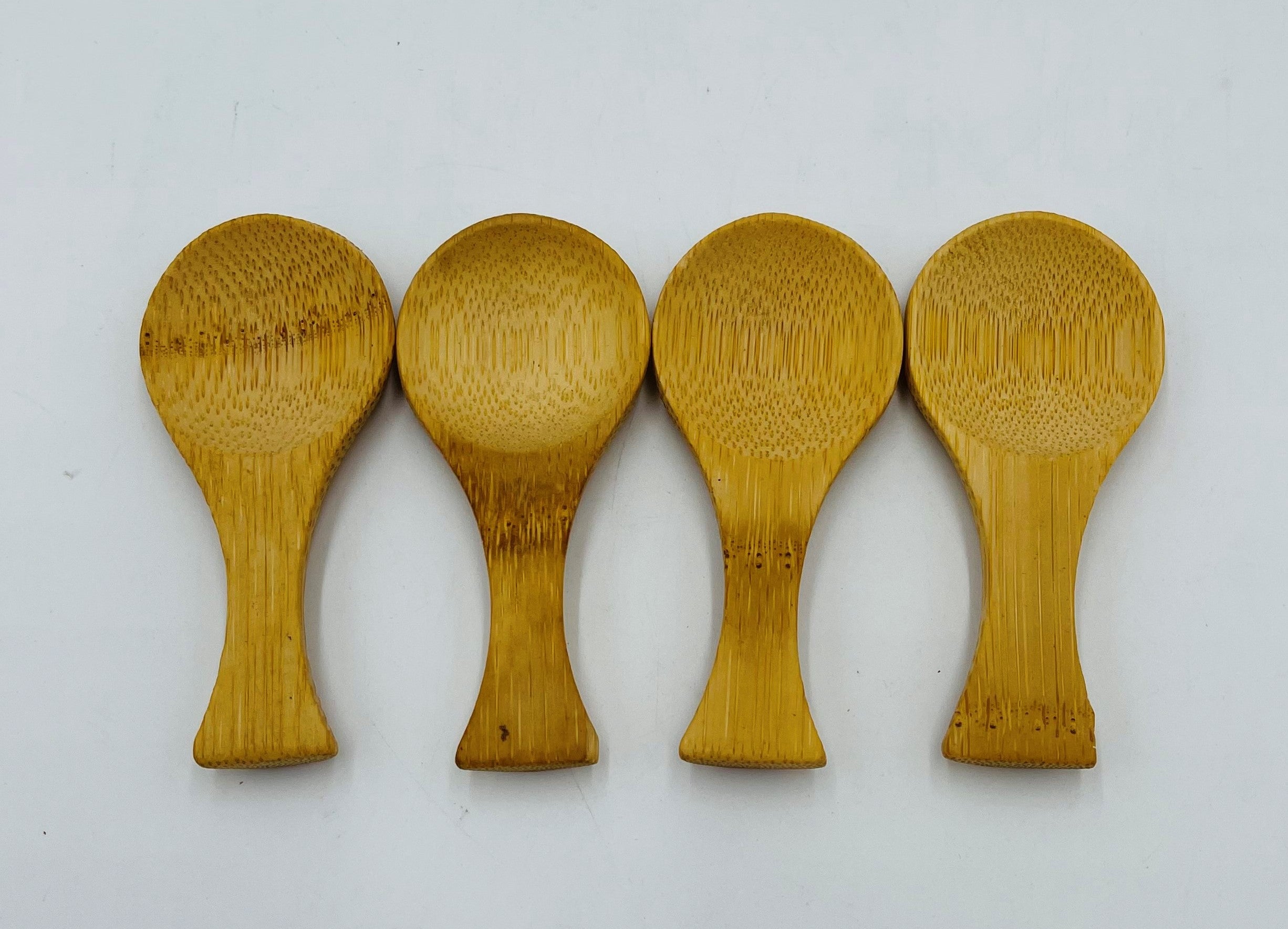 4-Pack Mini Bamboo Scoops 3.5x1.5 Inches - Natural Eco-Friendly Kitchen Utensils for Spices, Coffee, Tea & Baking - 600 Pieces per Case