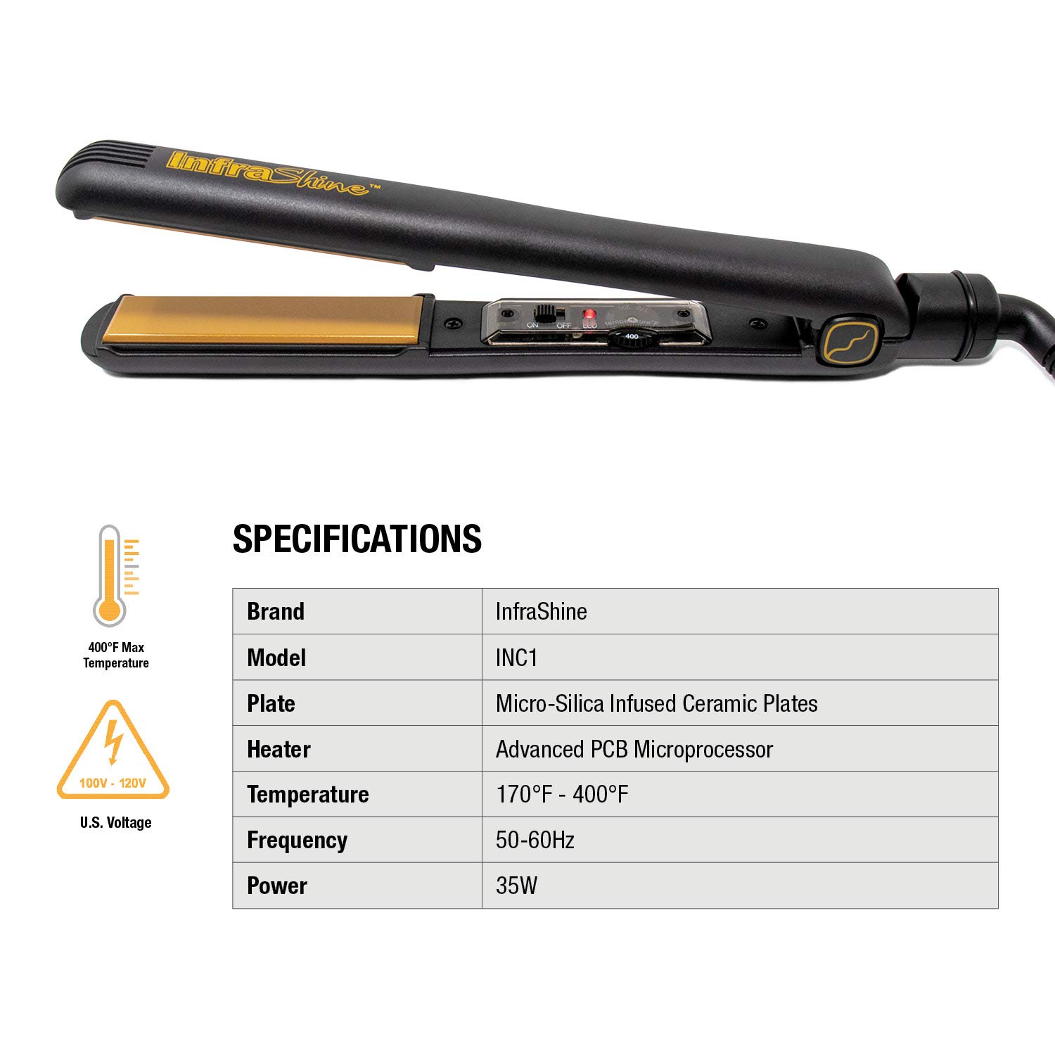 Original Medium Flat Iron 1 Inch - Black Ceramic Floating Plates for Smooth Shiny Frizz-Free Hair - Professional Hair Straightener for Home & Salon Use - 1 Year Warranty - Made in Korea - Perfect for Styling, Straightening & Smoothing Hair Daily