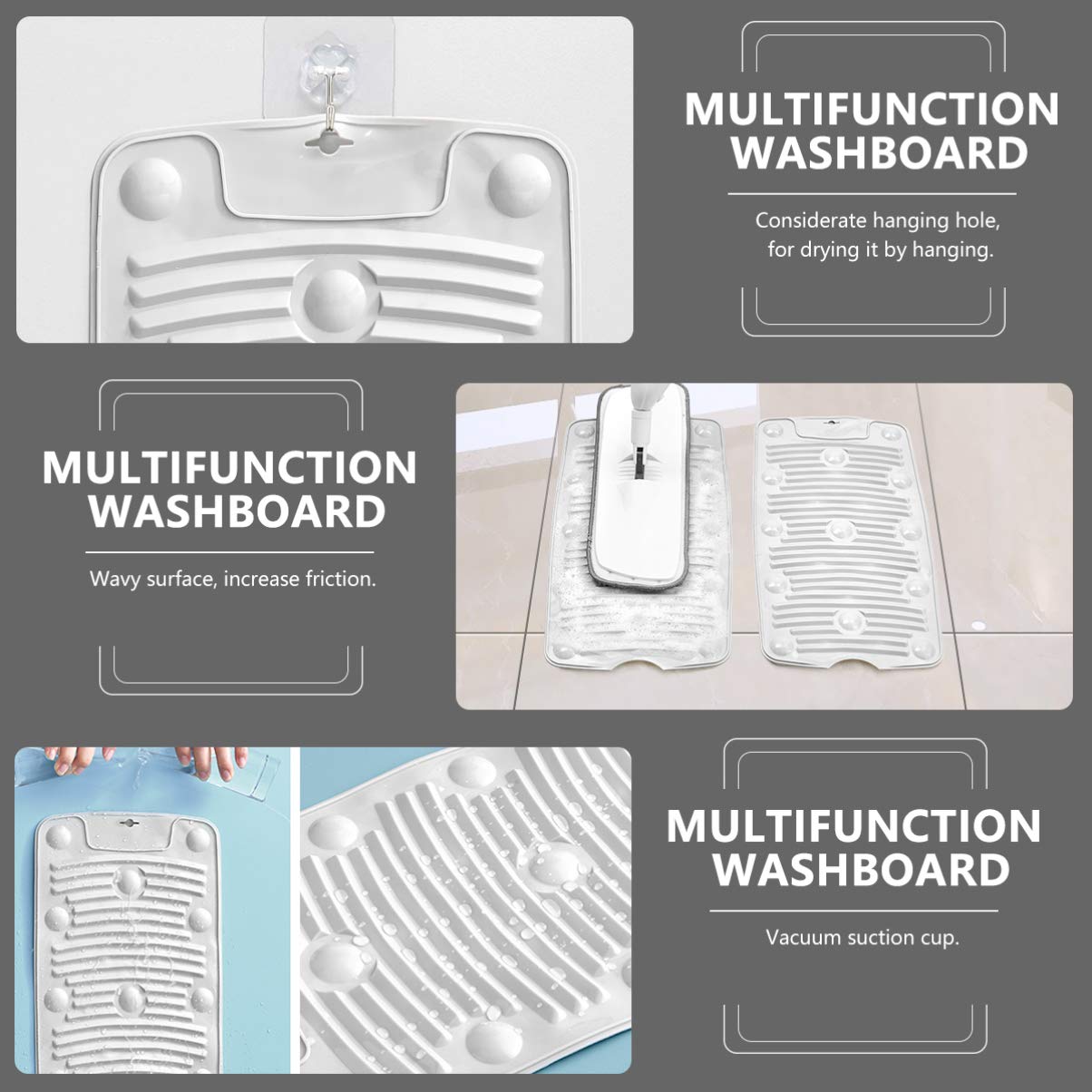 2 Pack Silicone Washboard - Non-Slip Scrubbing Board for Delicate Laundry, Hand Washing Clothes, Socks & Underwear - Compact & Portable for Travel, Camping & Small Space Living