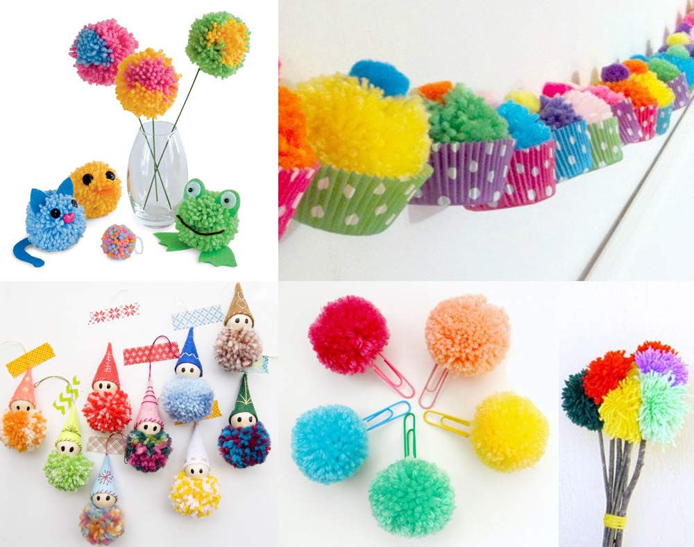 Premium Hemline Dual Size Pom-Pom Maker Kit - DIY Craft Tool for Knitting, Crochet & Scarf Making - Create Perfect Fluffy Pom Poms for Hats, Blankets & Home Decor
