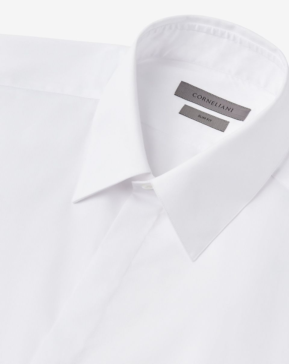 Corneliani Men's Wrinkle-Free White Dress Shirt - Premium Business & Formal Wear for Office, Meetings & Special Occasions