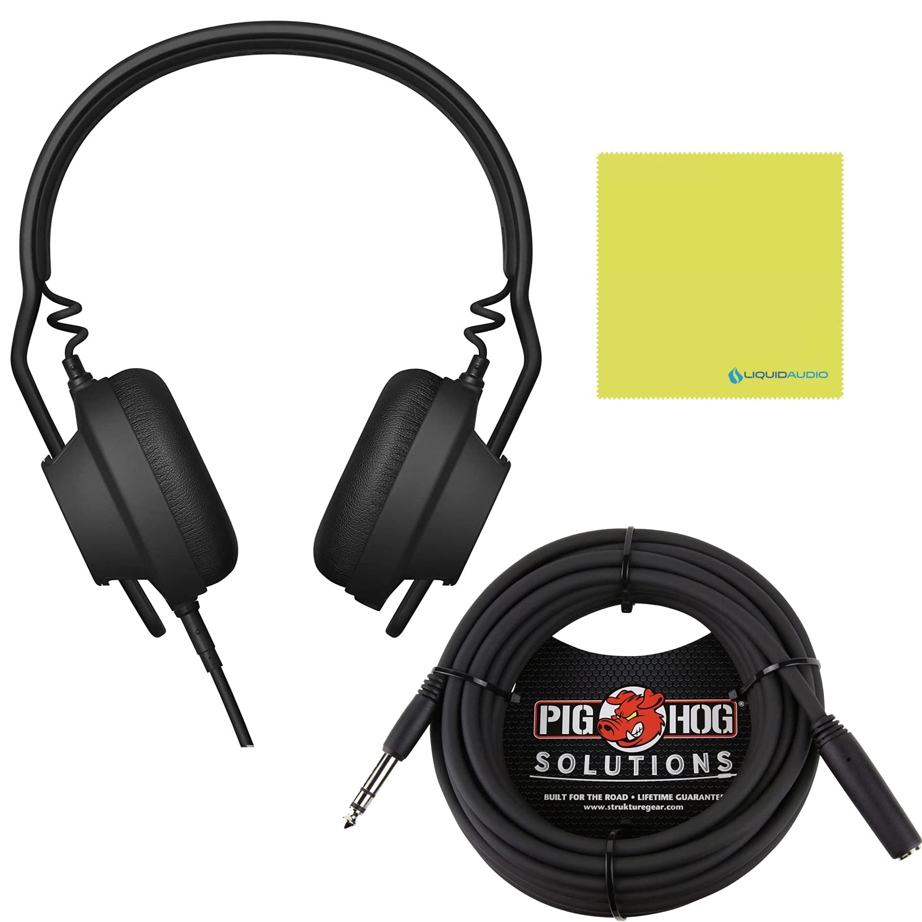 AIAAI TMA-2 DJ Modular Professional Headphones Bundle with Pighog 25ft Extension Cable & Polishing Cloth - Premium Studio & Live Performance Headphones for DJs, Producers & Audiophiles - Perfect for Recording Studios, Home Studios & Live DJ Sets