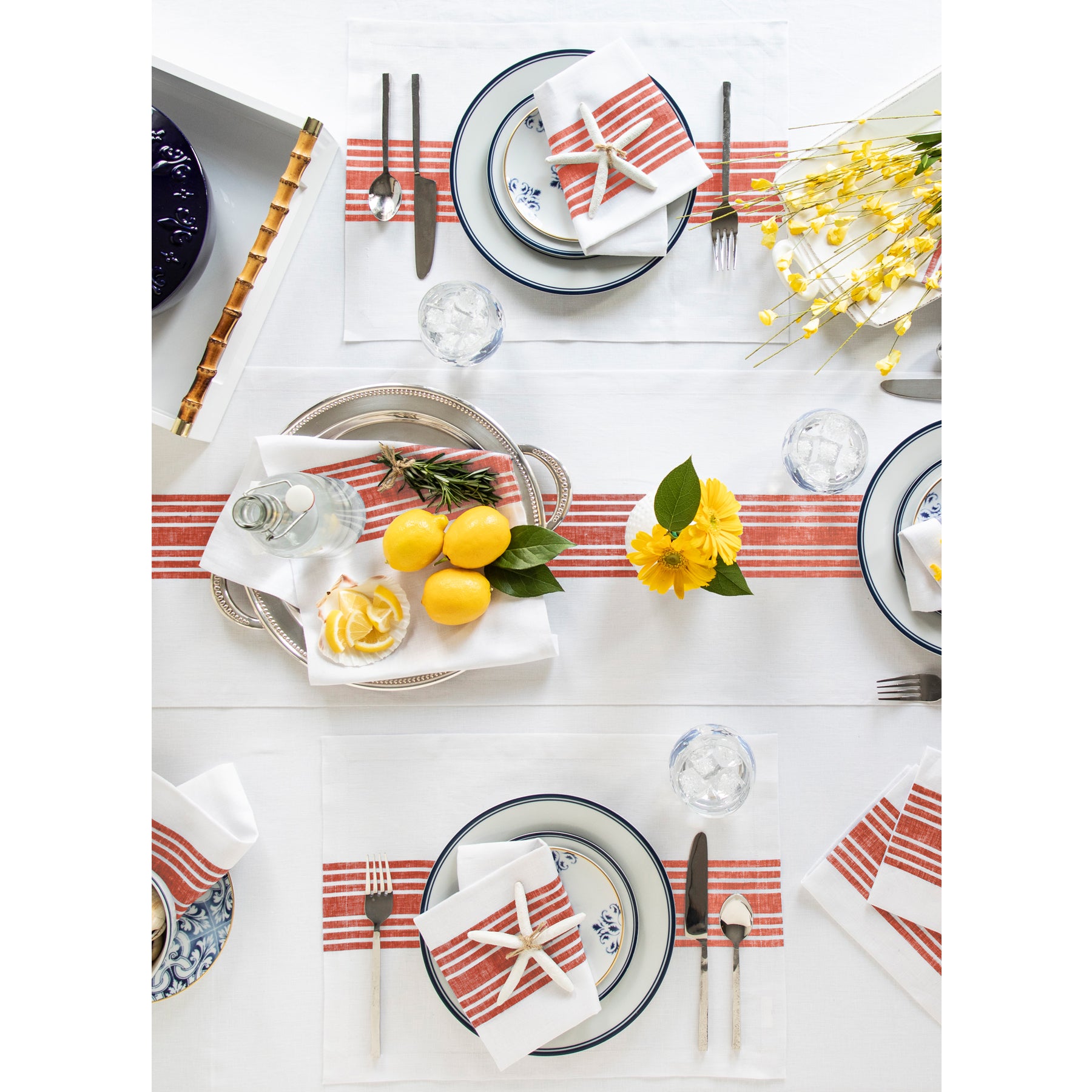 Farmhouse Style Placemats Set of 4 - Rustic Cotton Table Mats for Dining Room, Kitchen & Holiday Decor - Perfect for Thanksgiving, Christmas & Everyday Use