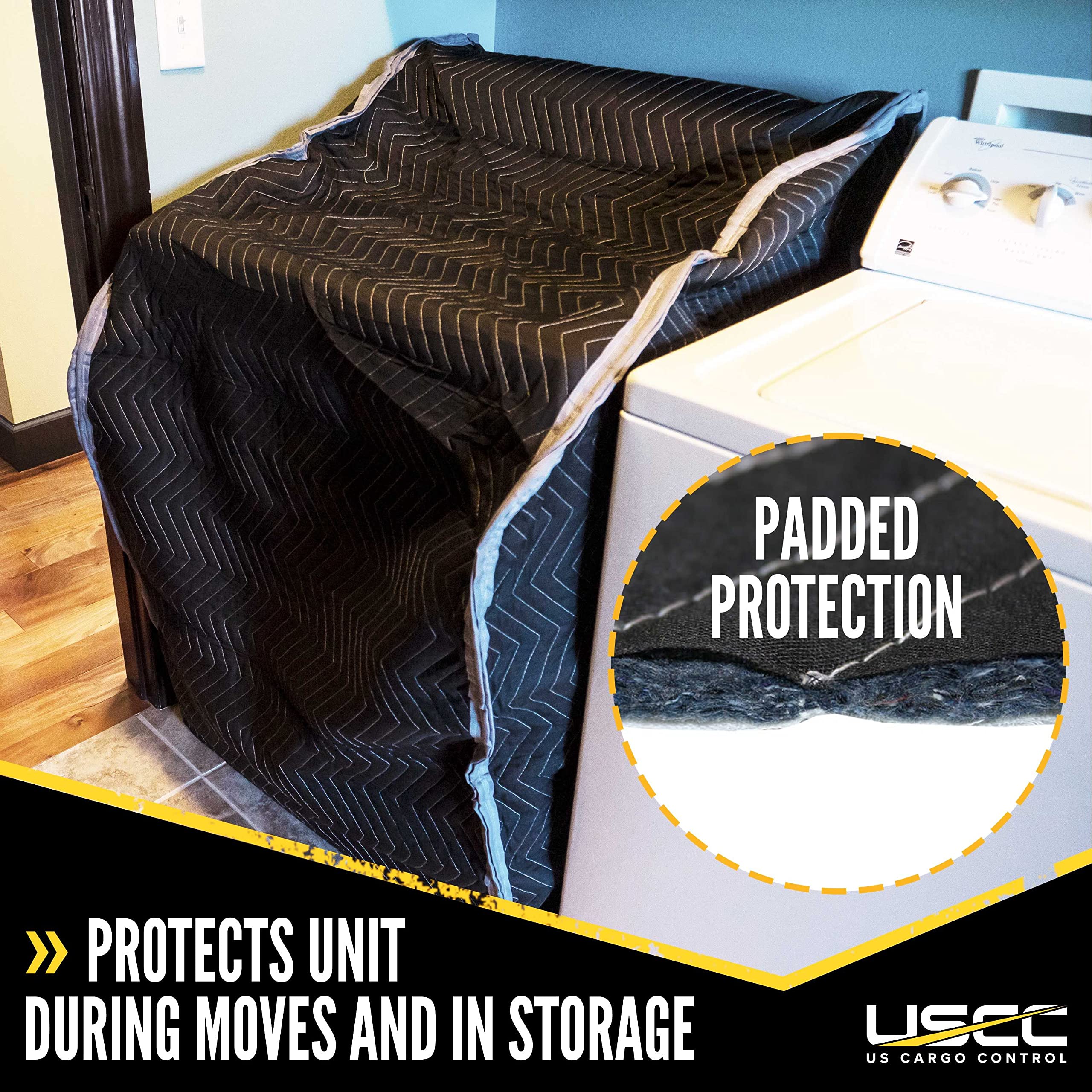 Quilted Washer Dryer Covers 30x46 (2-Pack) - Moving & Storage Furniture Pads for Appliances