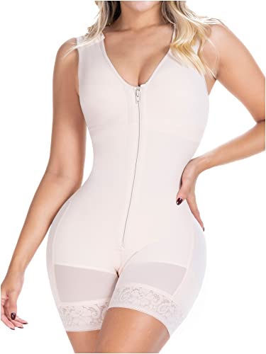 Beige - Front Zipper - 085zf