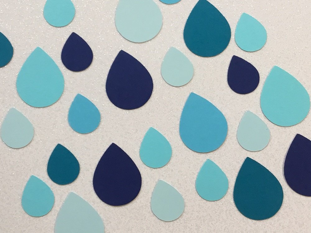 Mixed Blue Raindrop Paper Confetti - 1