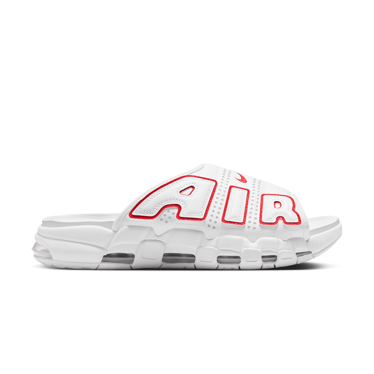 Nike Air More Uptempo Slide Sneakers - White & Red Colorway - Comfortable Slides for Men & Women - Perfect for Gym, Poolside, Beach & Casual Wear