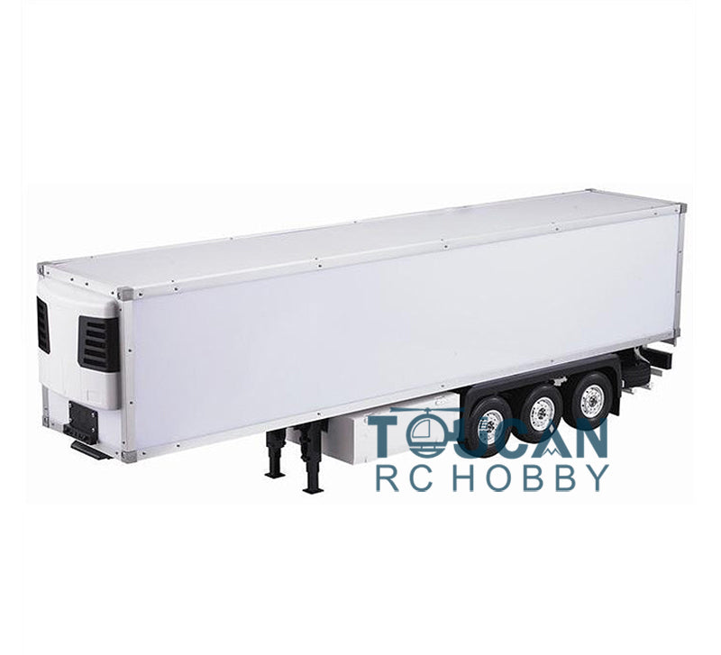 1/14 Scale 3 Axles Unpainted RC Reefer Semi Trailer Container Timber Flatbed Tractor Truck Kit - DIY Electric Car Model for Hobbyists & Collectors | Perfect for RC Racing, Construction Simulation & Display Scenes
