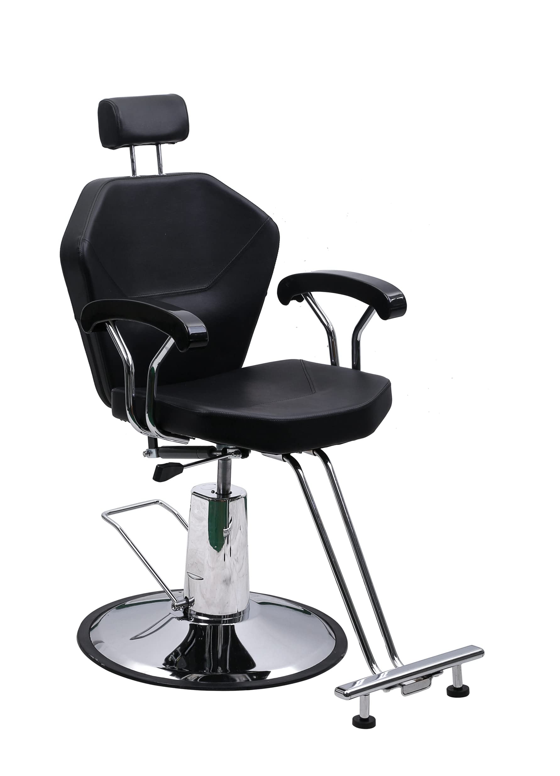 Professional Hydraulic Barber Chair - 360° Swivel Salon Styling Chair with Adjustable Headrest & Reclining Function | Perfect for Hair Salons, Barber Shops & Home Grooming Stations