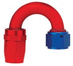 High-Performance -4 AN 180° Anodized Aluminum Hose End for Steel Braided Hose - Compression Type, Brazed Tube for Maximum Fluid Flow - Ideal for Automotive, Racing & Hydraulic Systems