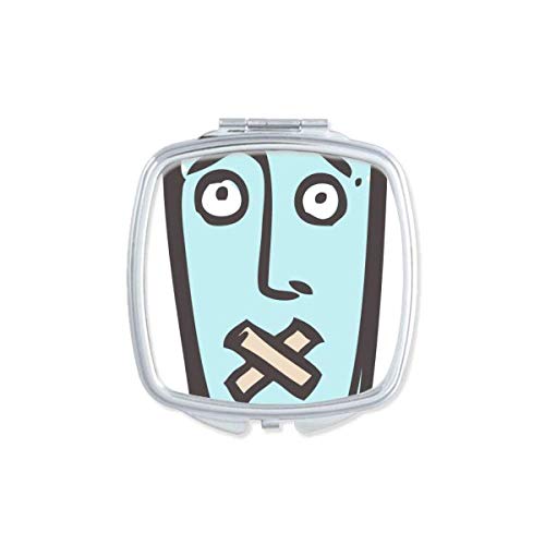 DIYthinker Shut Up Abstract Face Sketch No Mirror Portable Compact Pocket Makeup Double Sided Glass - Perfect for Travel, Gym & Everyday Touch Ups