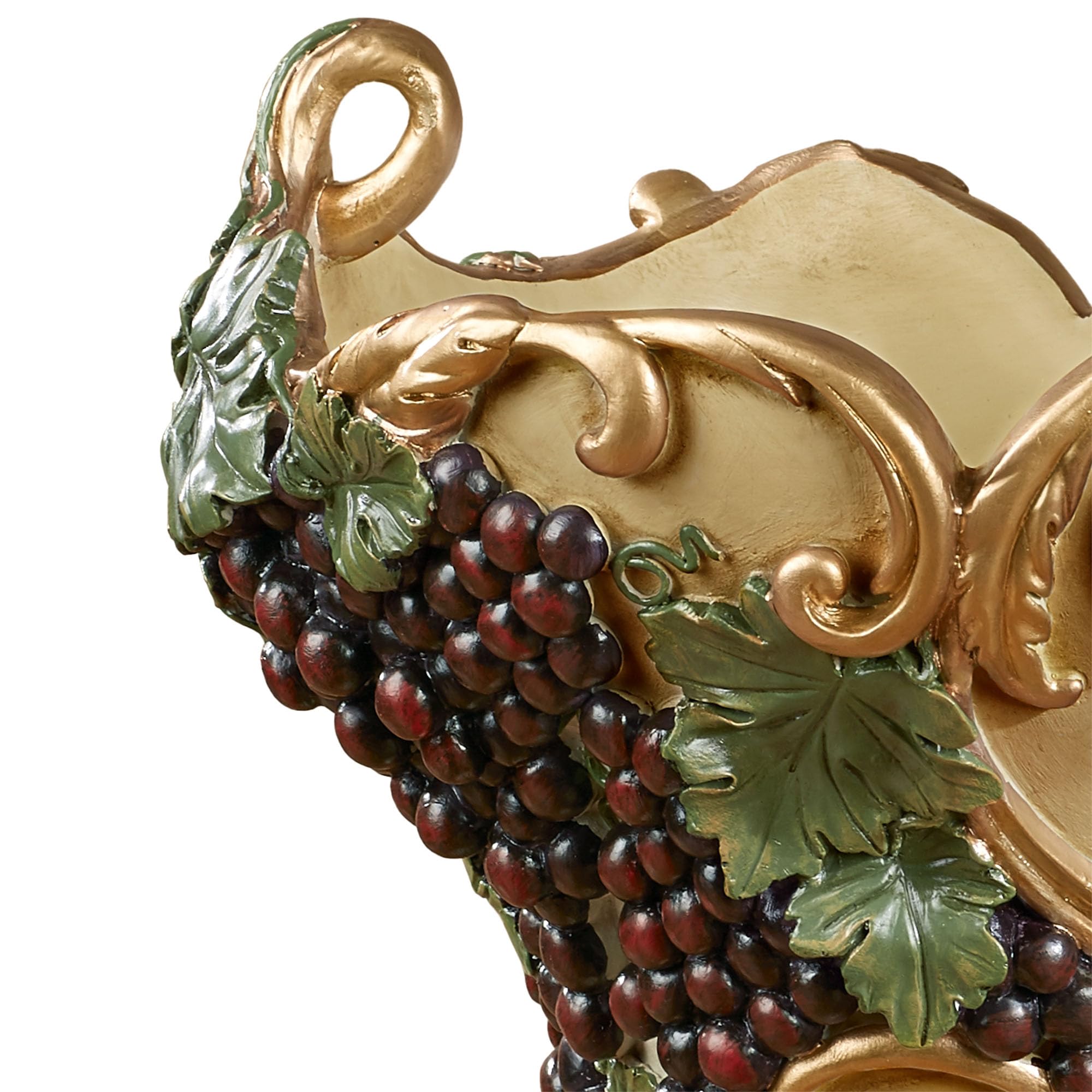 Elegant Touch of Class Vigne Decorative Table Vase - Dark Red Grape Design Tuscan Style Home Decor for Kitchen, Dining Room | Perfect for Centerpieces, Wedding Decor & Farmhouse Style Interiors
