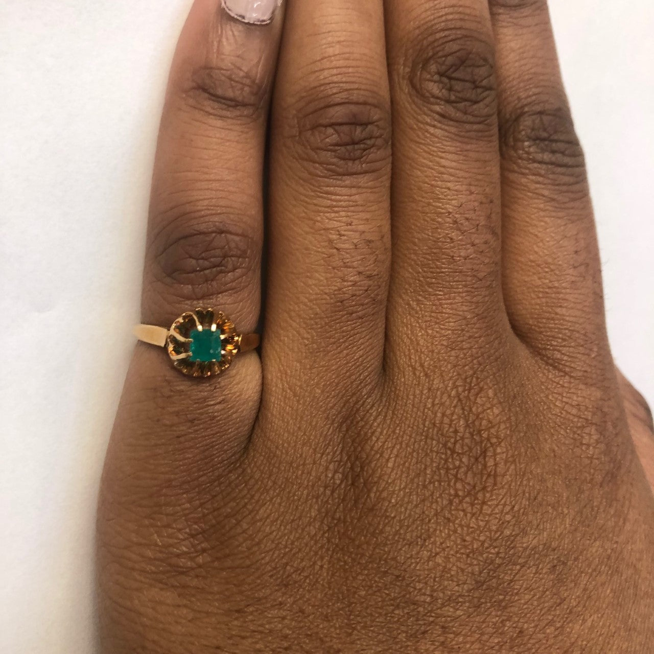 0.28ct Solitaire Emerald Prong Ring - Size 5.5 | Elegant Green Gemstone Engagement Ring for Women | Perfect for Proposals, Anniversaries & Special Occasions