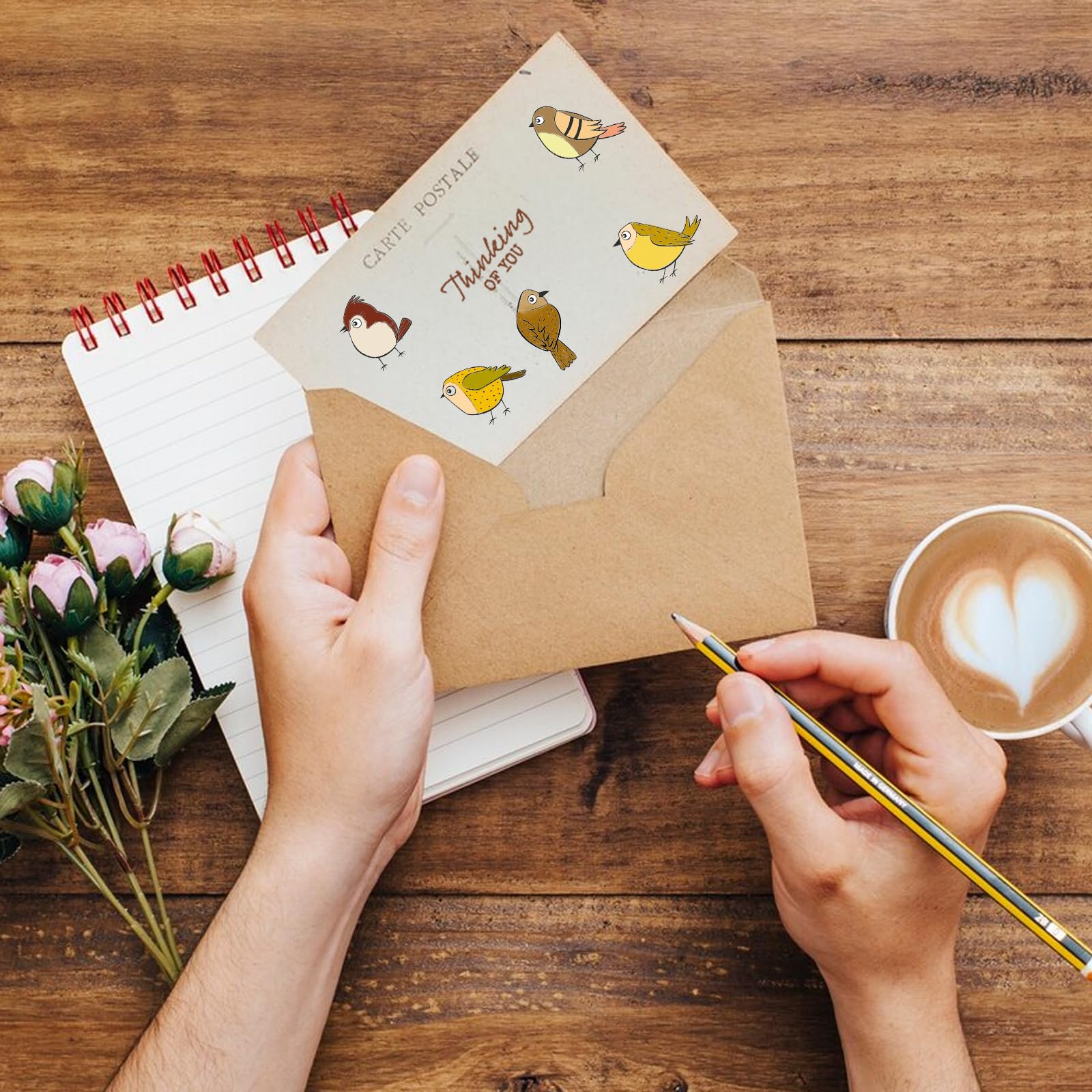 Cute Birds Rubber Stamps Set for Card Making, Scrapbooking, Journaling - DIY Animal Gift Stamps for Handmade Cards, Albums & Craft Projects - Perfect for Birthday Cards, Wedding Invitations and Home Decor