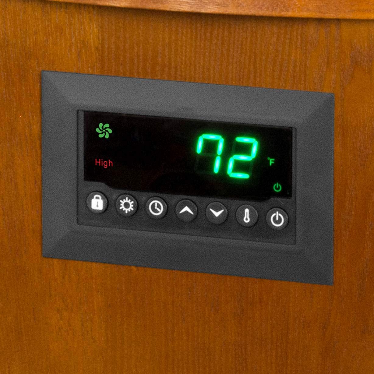 Lifesmart 1500W Portable Infrared Quartz Space Heater with Remote - 6 Heating Elements, Caster Wheels for Indoor Use - Fast Heating for Bedroom, Office, Garage (2 Pack, Brown)