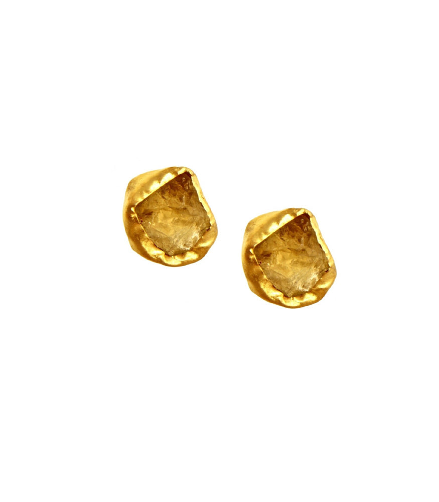 14K Gold Citrine Stud Earrings for Women – Elegant & Dainty Jewelry Gift for Birthday, Anniversary, or Everyday Wear
