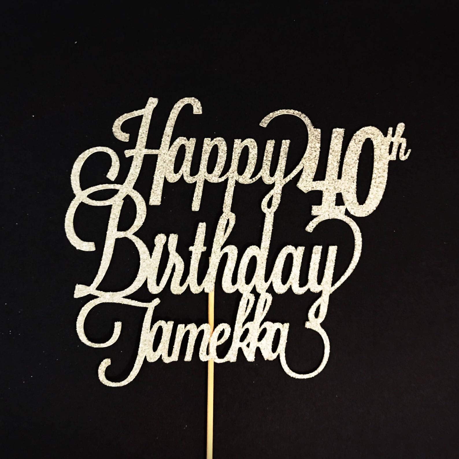 Custom Happy Birthday Cake Topper with Any Name & Number - Personalized Cake Decoration for Birthday Parties, Weddings, Anniversaries & Special Celebrations